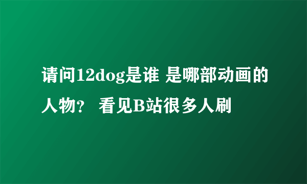 请问12dog是谁 是哪部动画的人物？ 看见B站很多人刷