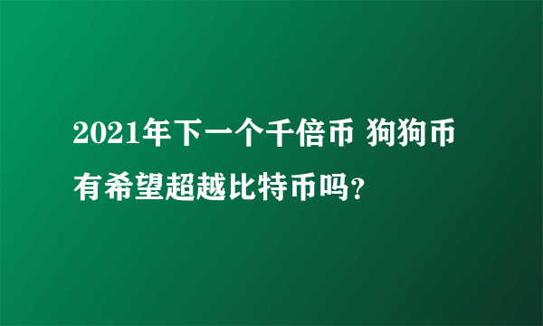 2021年下一个千倍币 狗狗币有希望超越比特币吗？