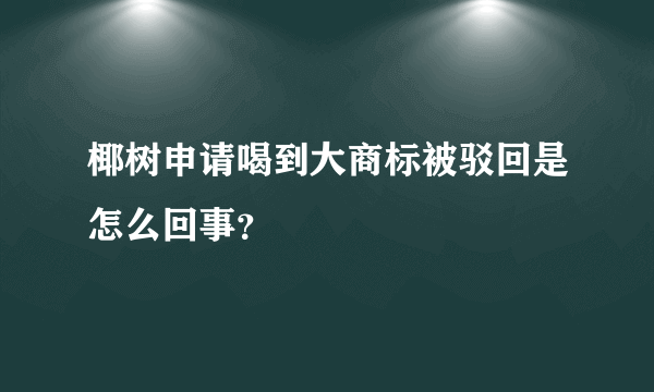 椰树申请喝到大商标被驳回是怎么回事？