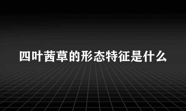 四叶茜草的形态特征是什么