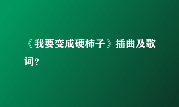 《我要变成硬柿子》插曲及歌词？