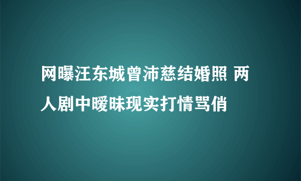 网曝汪东城曾沛慈结婚照 两人剧中暧昧现实打情骂俏