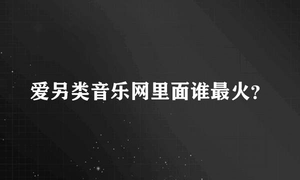 爱另类音乐网里面谁最火？