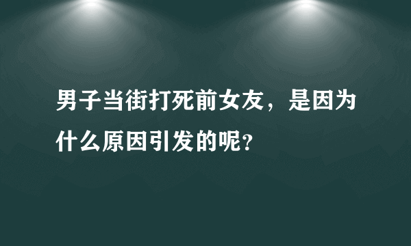 男子当街打死前女友，是因为什么原因引发的呢？