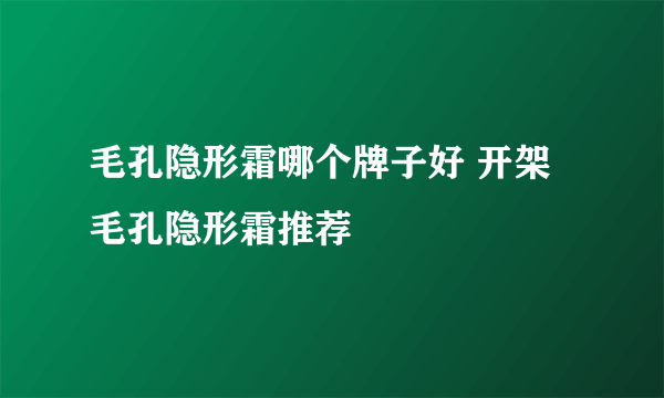 毛孔隐形霜哪个牌子好 开架毛孔隐形霜推荐