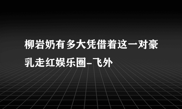 柳岩奶有多大凭借着这一对豪乳走红娱乐圈-飞外