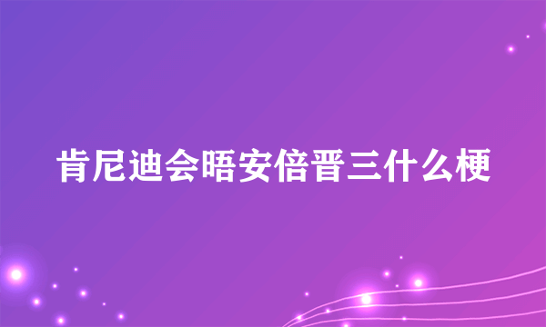 肯尼迪会晤安倍晋三什么梗