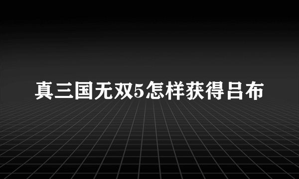 真三国无双5怎样获得吕布