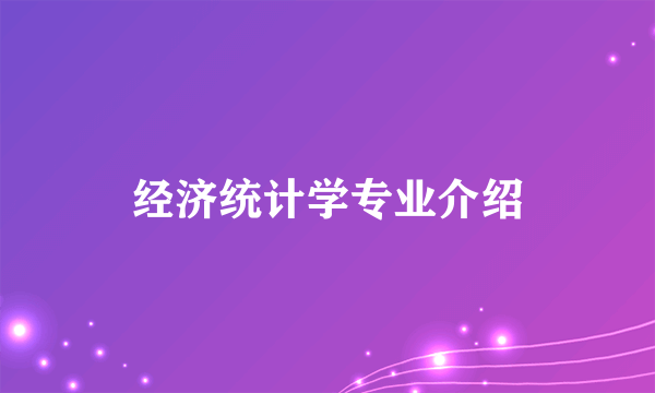 经济统计学专业介绍