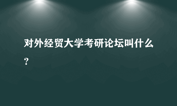 对外经贸大学考研论坛叫什么？