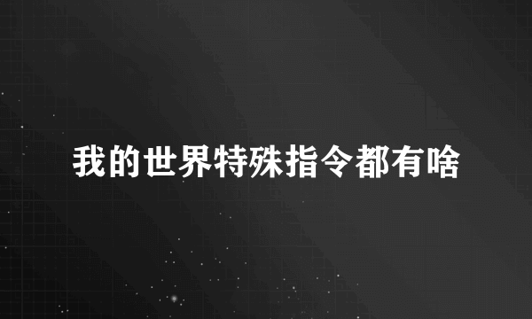 我的世界特殊指令都有啥