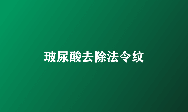 玻尿酸去除法令纹