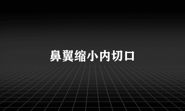 鼻翼缩小内切口