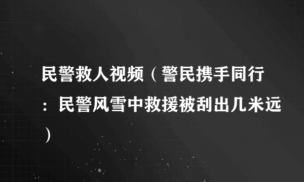 民警救人视频（警民携手同行：民警风雪中救援被刮出几米远）