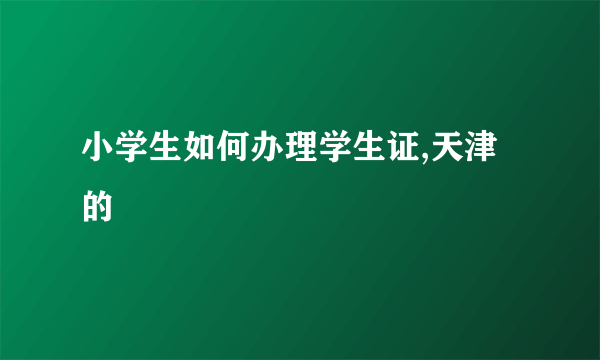 小学生如何办理学生证,天津的