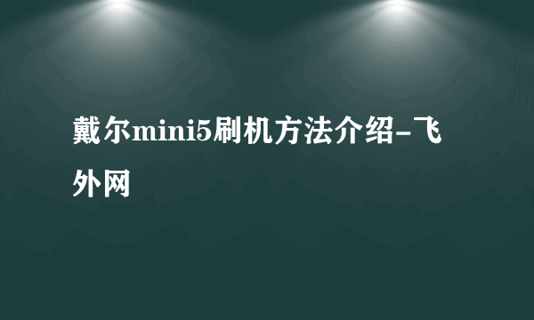 戴尔mini5刷机方法介绍-飞外网