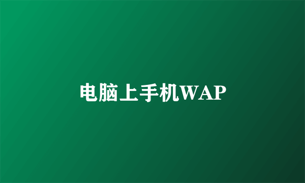 电脑上手机WAP