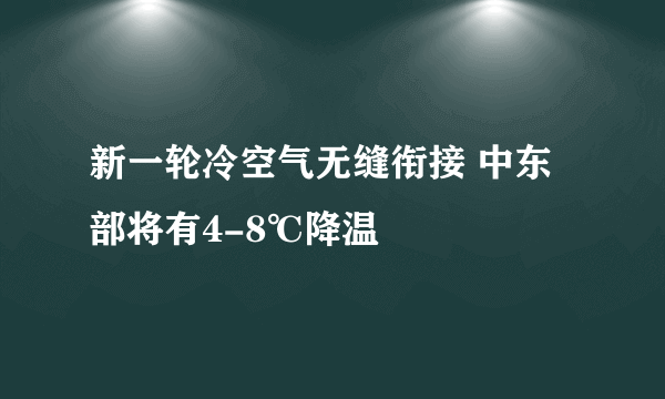 新一轮冷空气无缝衔接 中东部将有4-8℃降温