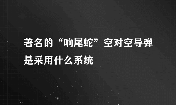 著名的“响尾蛇”空对空导弹是采用什么系统