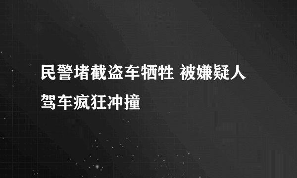 民警堵截盗车牺牲 被嫌疑人驾车疯狂冲撞