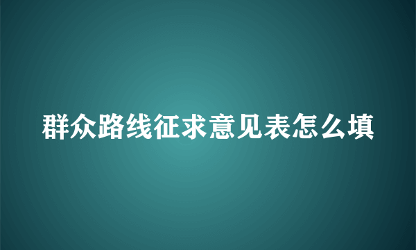 群众路线征求意见表怎么填