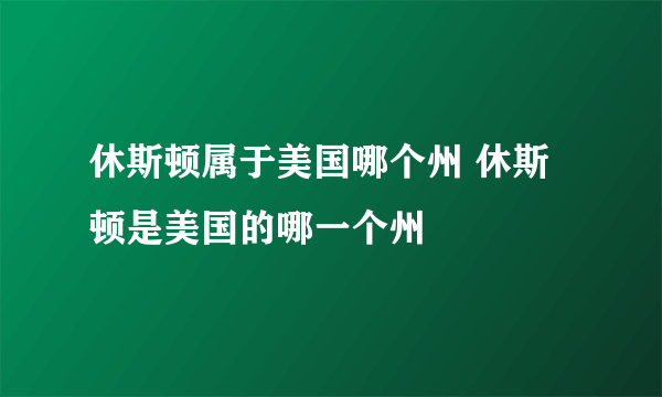 休斯顿属于美国哪个州 休斯顿是美国的哪一个州