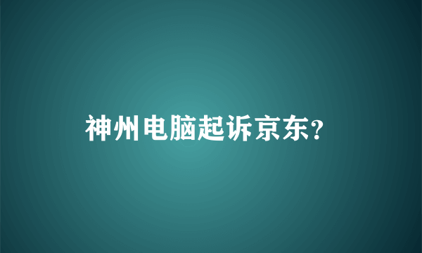 神州电脑起诉京东？