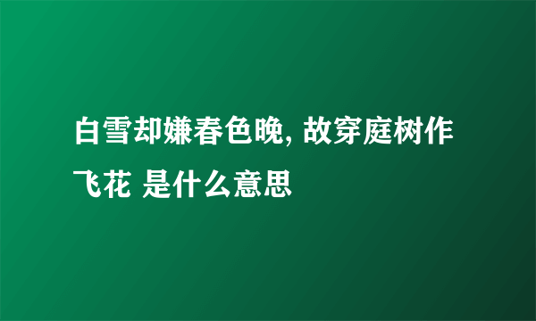 白雪却嫌春色晚, 故穿庭树作飞花 是什么意思