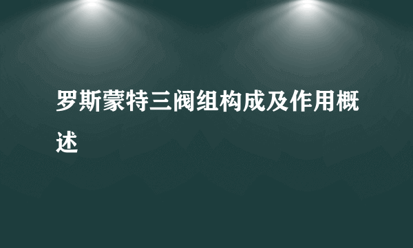 罗斯蒙特三阀组构成及作用概述