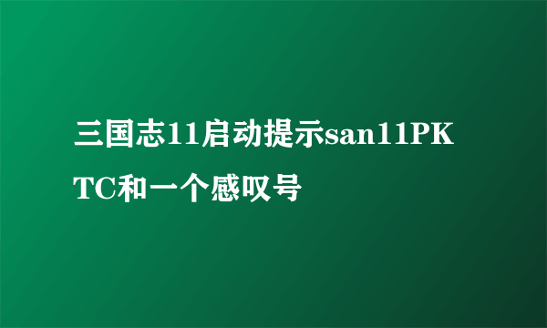 三国志11启动提示san11PK TC和一个感叹号