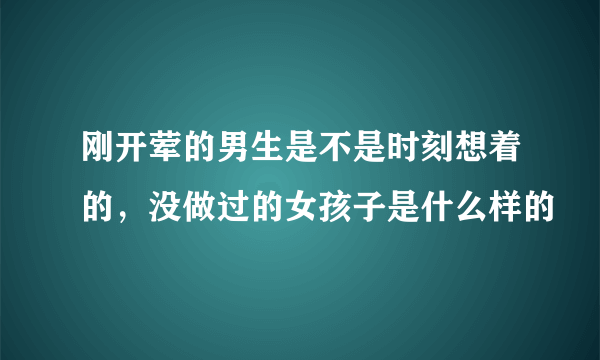 刚开荤的男生是不是时刻想着的，没做过的女孩子是什么样的