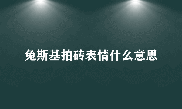 兔斯基拍砖表情什么意思