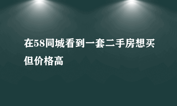 在58同城看到一套二手房想买但价格高