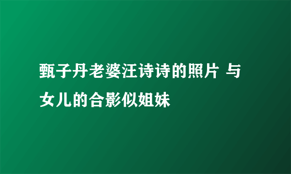 甄子丹老婆汪诗诗的照片 与女儿的合影似姐妹