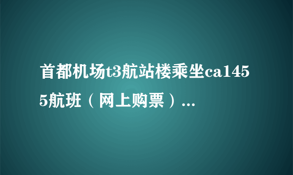 首都机场t3航站楼乘坐ca1455航班（网上购票）攻略，第一次做飞机，希望越详细越好