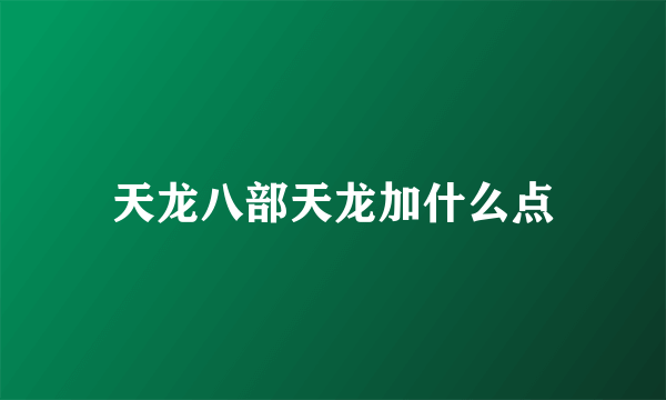 天龙八部天龙加什么点