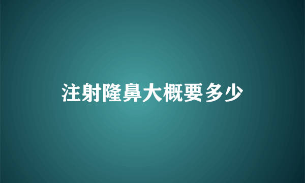 注射隆鼻大概要多少