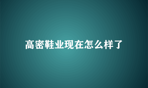 高密鞋业现在怎么样了