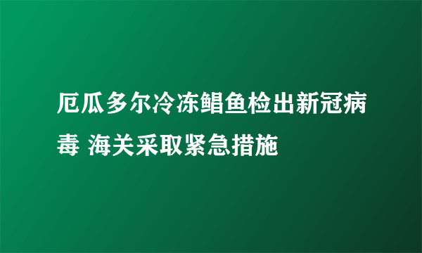 厄瓜多尔冷冻鲳鱼检出新冠病毒 海关采取紧急措施