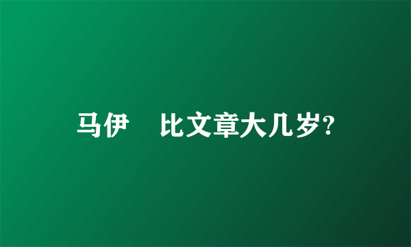 马伊琍比文章大几岁?