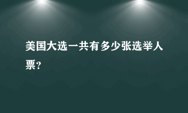 美国大选一共有多少张选举人票？