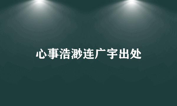 心事浩渺连广宇出处