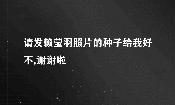 请发赖莹羽照片的种子给我好不,谢谢啦