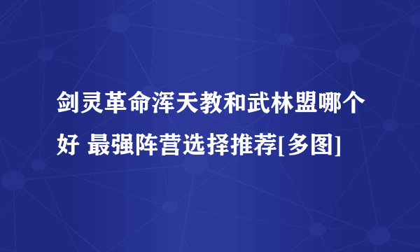 剑灵革命浑天教和武林盟哪个好 最强阵营选择推荐[多图]