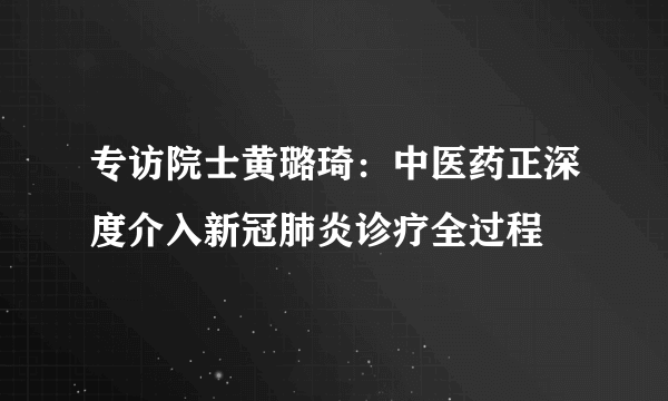 专访院士黄璐琦：中医药正深度介入新冠肺炎诊疗全过程