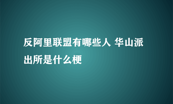 反阿里联盟有哪些人 华山派出所是什么梗