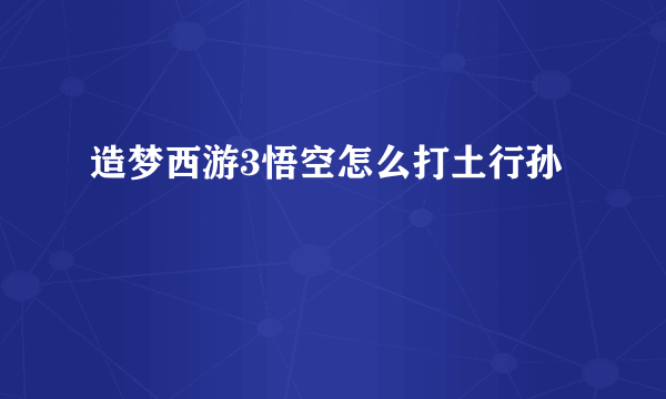 造梦西游3悟空怎么打土行孙