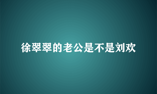 徐翠翠的老公是不是刘欢