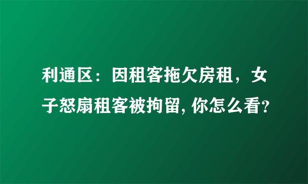 利通区：因租客拖欠房租，女子怒扇租客被拘留, 你怎么看？