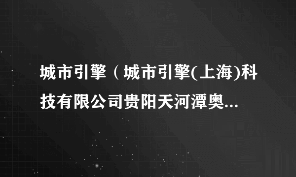 城市引擎（城市引擎(上海)科技有限公司贵阳天河潭奥特莱斯公司）